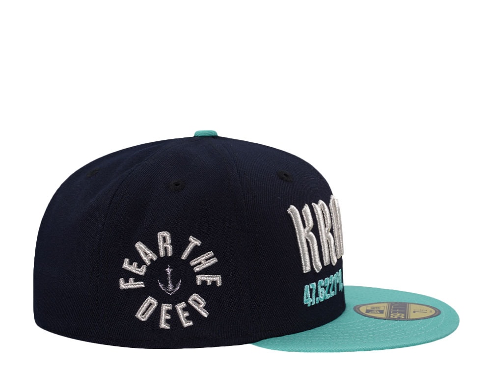 New Era Seattle Kraken Fear the Deep Navy Two Tone Prime Edition 59Fifty Fitted Cap