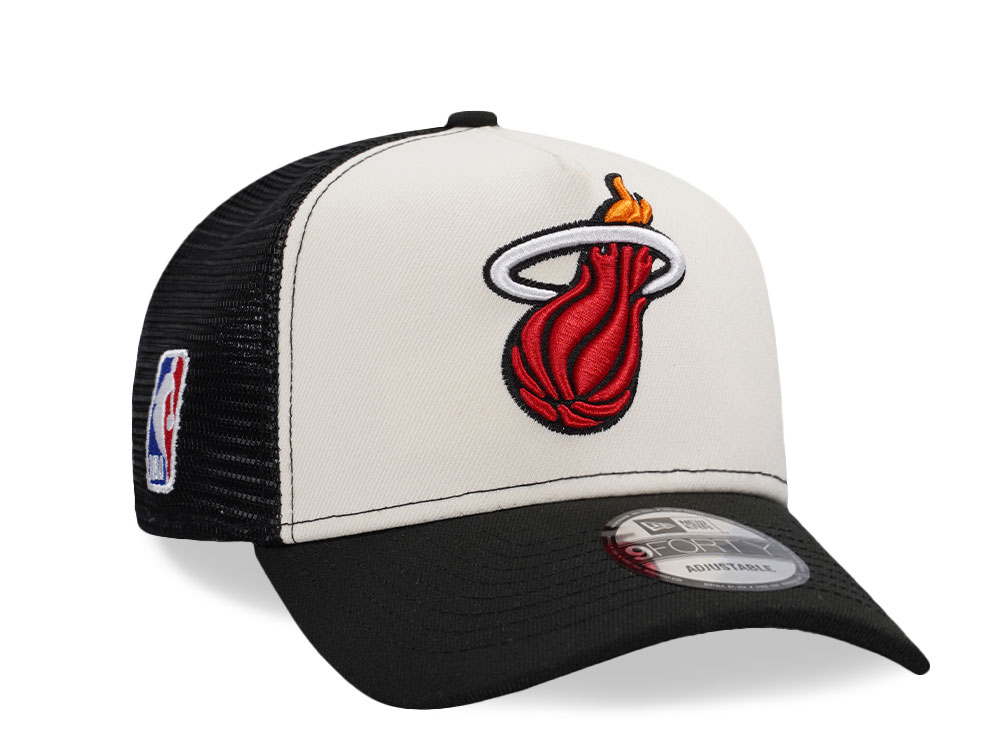 Casquette New Era Miami Heat Summer City A-Frame Trucker - 60137589 - Logo 3D Brodé, Fermeture Snapback Réglable