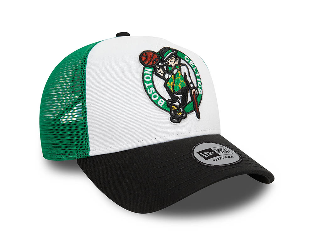 New Era Boston Celtics White 9Forty Trucker A Frame Snapback Cap