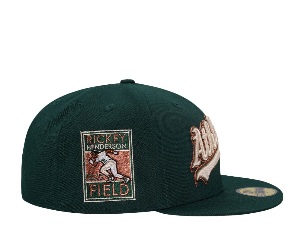 New Era Oakland Athletics Rickey Henderson Field Dark Green Copper 59Fifty Fitted Cap
