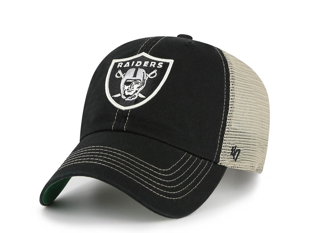 47 Brand Las Vegas Raiders Trawler Black Edition Clean Up Trucker Snapback Cap