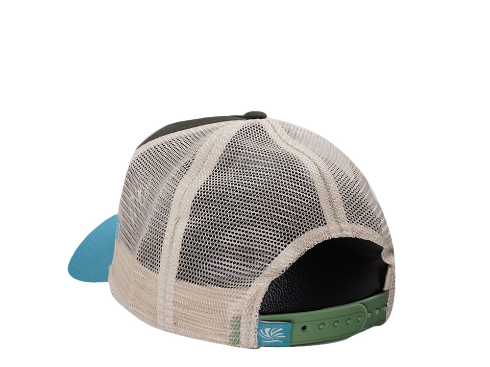 Djinns HFT Be Green Surfing Olive Coastal Edition Trucker Snapback Cap