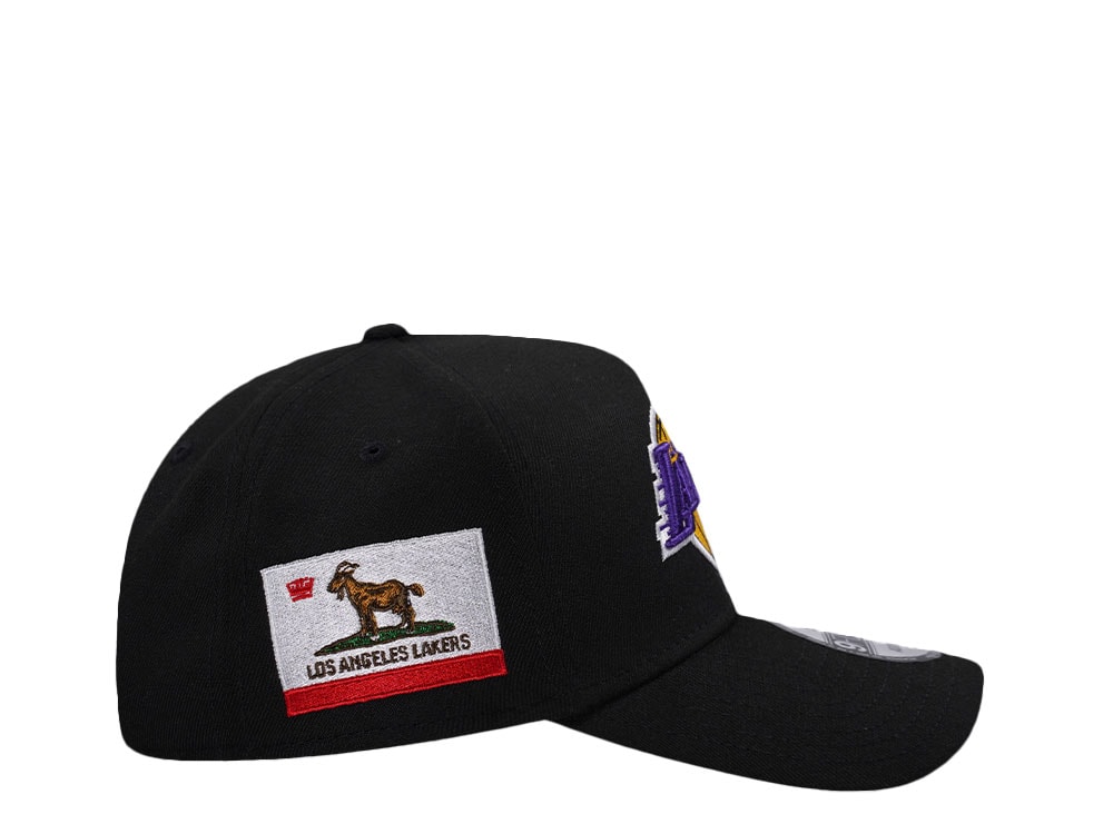 New Era Los Angeles Lakers Goat Flag Black Edition 9Forty A Frame Snapback Cap
