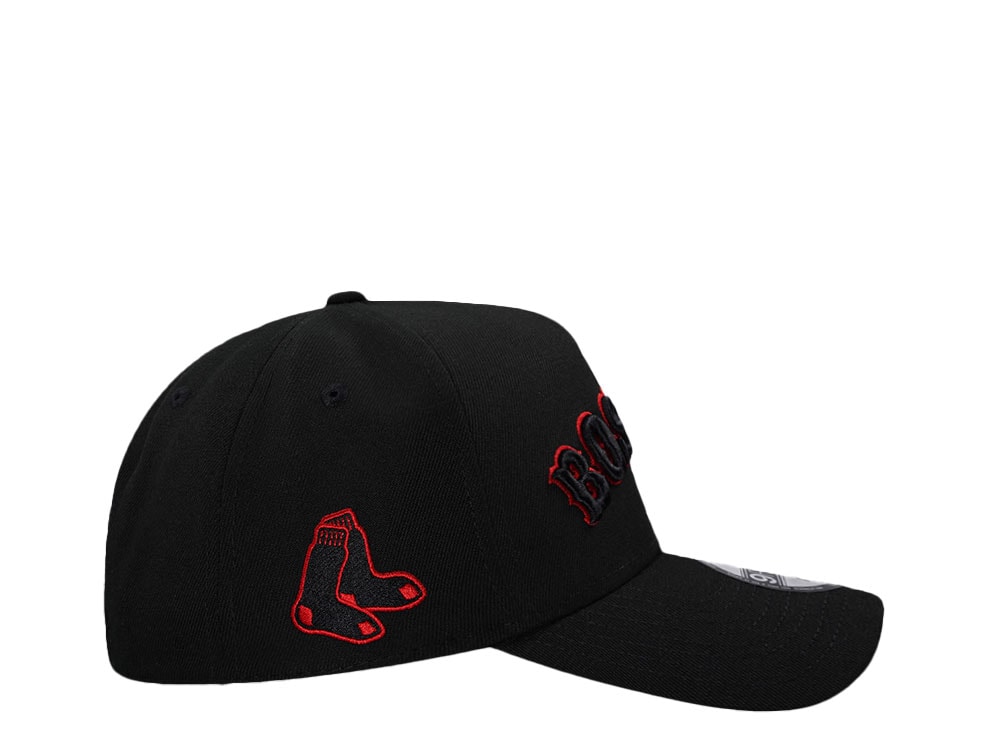 New Era Boston Red Sox Black And Red 9Forty A Frame Snapback Cap