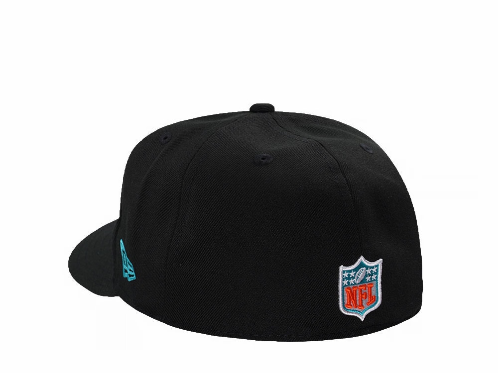 New Era Miami Dolphins Black Classic Edition Pre Curved 59Fifty Fitted Cap