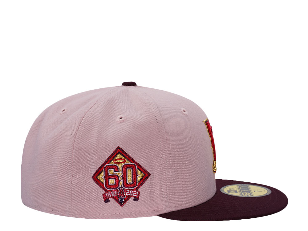 New Era Anaheim Angels 60th Anniversary Pinkrouge Two Tone Edition 59Fifty Fitted Cap