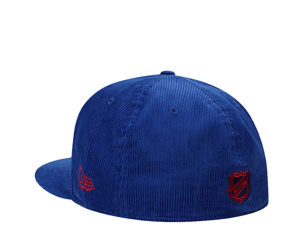 New Era New York Rangers 100th Anniversary Royal Corduroy Throwback Edition 59Fifty Fitted Cap