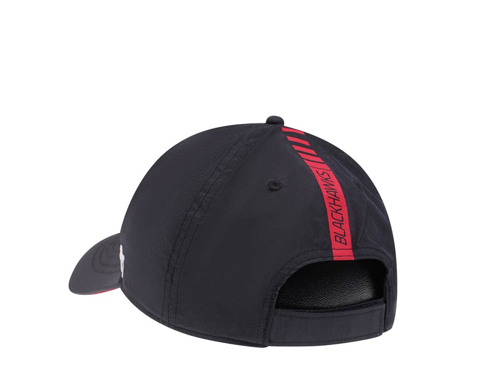 47Brand Chicago Blackhawks Black Back Line Nylon Strapback Cap