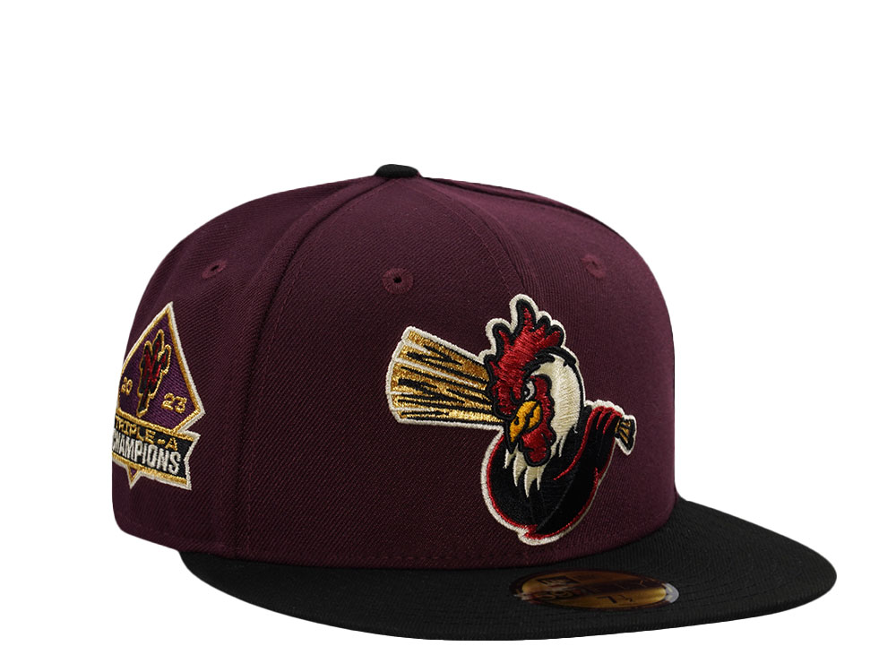 New Era Norfolk Tides Triple A Champions 2023 Maroon Two Tone Edition 59Fifty Fitted Cap