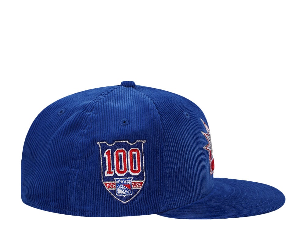 New Era New York Rangers 100th Anniversary Royal Corduroy Throwback Edition 59Fifty Fitted Cap