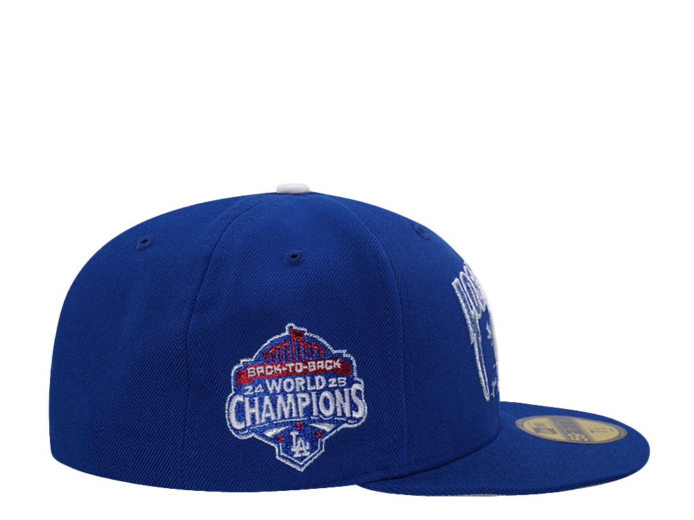 New Era Los Angeles Dodgers Back to Back World Champions Blue Prime Edition 59Fifty Fitted Cap