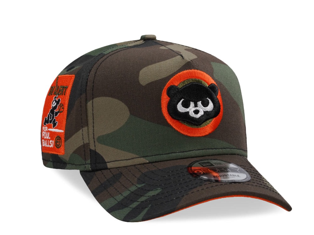 New Era Chicago Cubs Be Alert Camo Edition 9Forty A Frame Snapback Cap