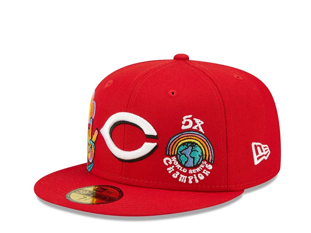 New Era Cincinnati Reds 5x World Series Champions - Red Groovy Edition 59Fifty Fitted Cap