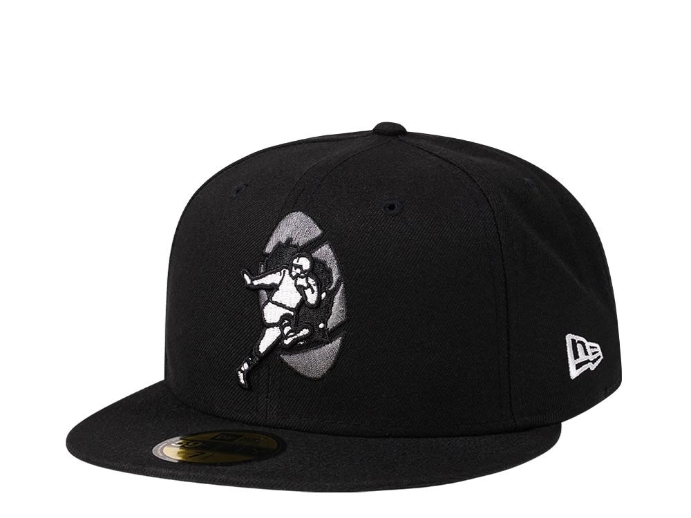 New Era Green Bay Packers Throwback Steel Black Edition 59Fifty Fitted Cap