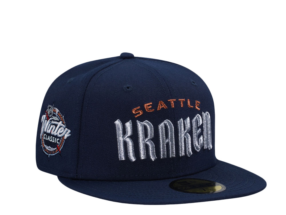 New Era Seattle Kraken Winter Classic 2024 Oceanblue Metallic Edition 59Fifty Fitted Cap