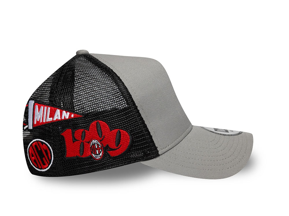 New Era AC Milan Patch Grey 9Forty A Frame Trucker Snapback Cap