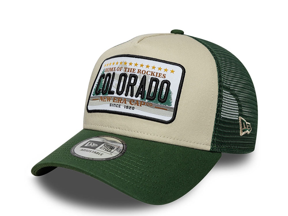 New Era Colorado License Plate Stone Edition 9Forty A Frame Trucker Snapback Cap