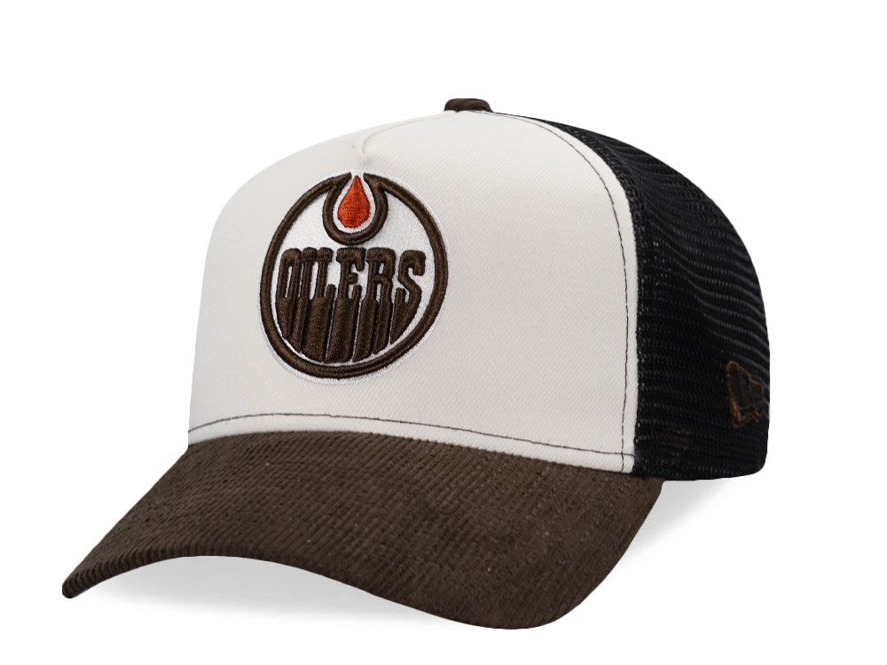 New Era Edmonton Oilers Creme Two Tone Edition 9Forty A Frame Trucker Snapback Cap