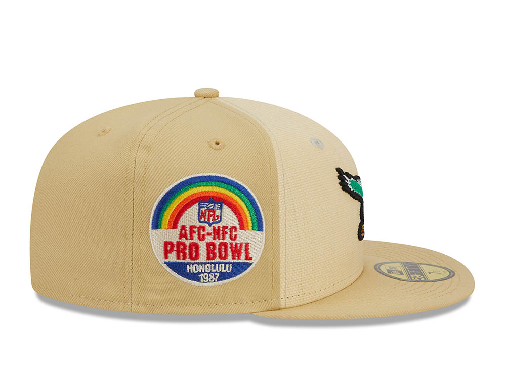 New Era Philadelphia Eagles Pro Bowl Honolulu 1987 Raffia Front Vegas Gold Edition 59Fifty Fitted Cap