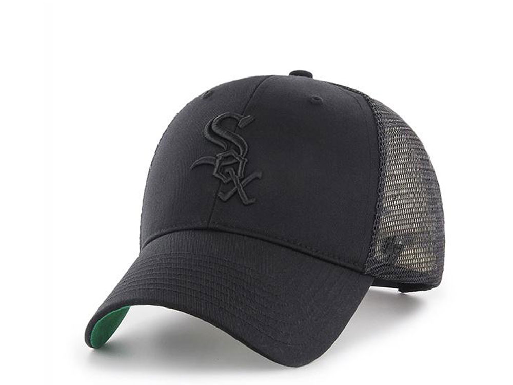 47Brand Chicago White Sox Black on Black Classic Trucker Snapback Cap