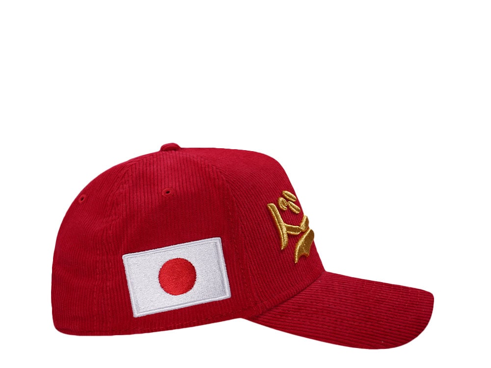 New Era Los Angeles Dodgers Japan Corduroy Scarlet Prime Edition 9Forty A Frame Snapback Cap