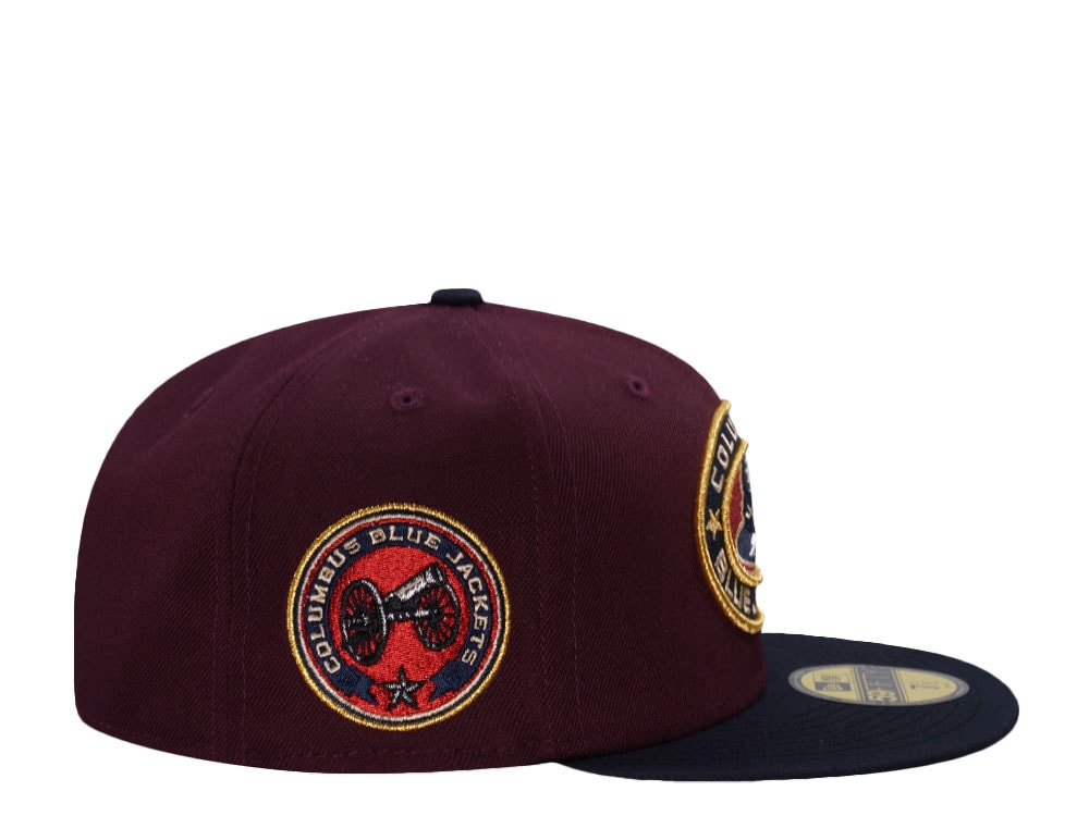 New Era Columbus Blue Jackets Maroon Two Tone Edition 59Fifty Fitted Cap