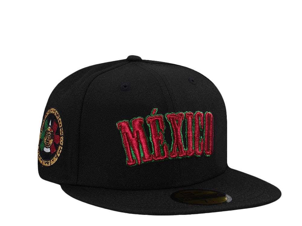 New Era Mexico Aztec Metallic Script Black Prime Edition 59Fifty Fitted Cap