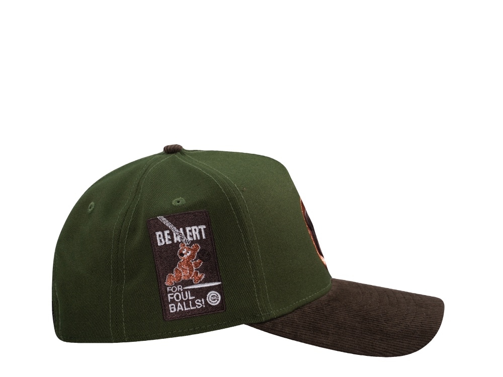 New Era Chicago Cubs Be Alert Rifle Green Walnut Corduroy Two Tone Edition 9Forty A Frame Snapback Cap