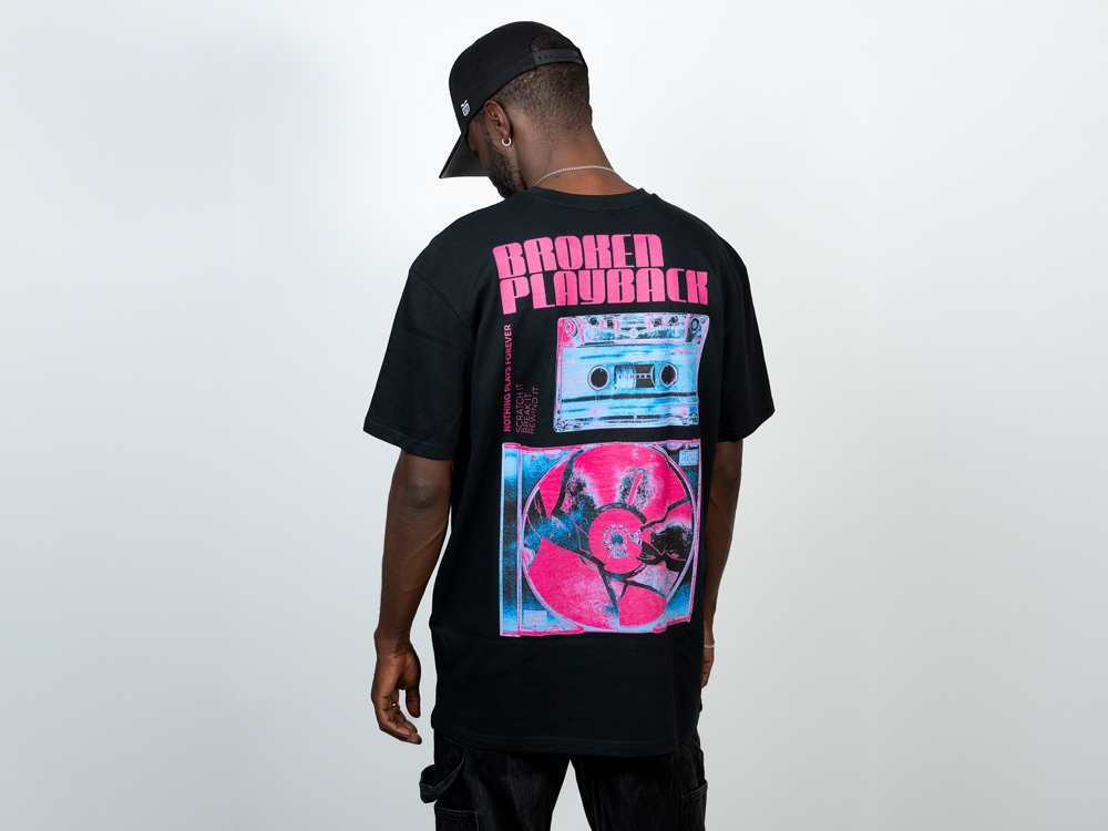 Parallel Union T-Shirt Broken Playback Black Oversize Edition