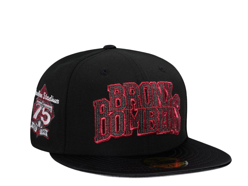 New Era New York Yankees Shiny Black And Red Satin Brim Edition