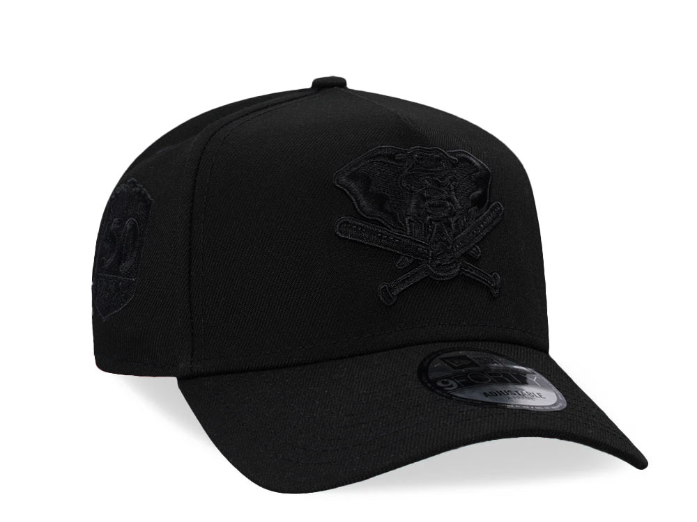 New Era Oakland Athletics 50th Anniversary Black On Black 9Forty A Frame Snapback Cap