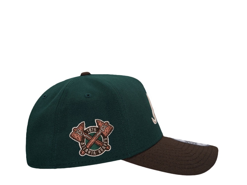 New Era Atlanta Braves Dark Green Two Tone 9Forty A Frame Snapback Cap