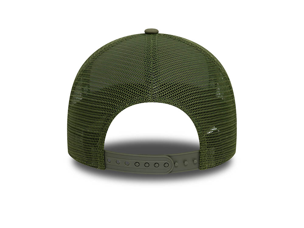 New Era Patch Olive 9Forty A Frame Trucker Snapback Cap