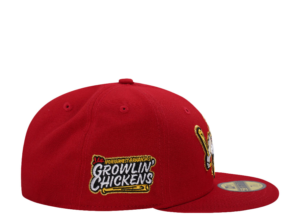 New Era Northwestern Arkansas Growlin' Chickens Scarlet Prime Edition 59Fifty Fitted Cap