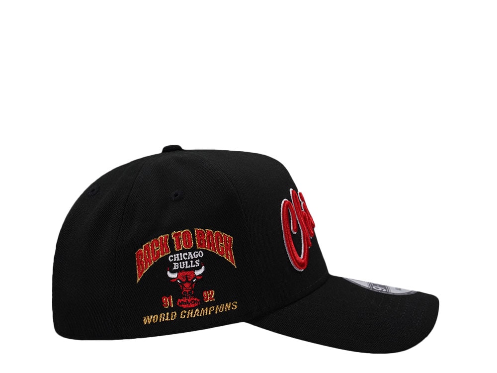 New Era Chicago Bulls Back To Back World Champions Black Prime Edition 9Forty A Frame Snapback Cap