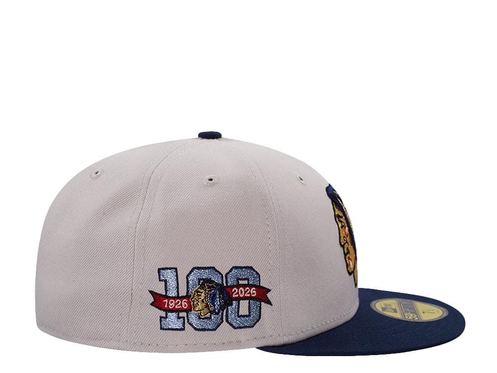 New Era Chicago Blackhawks 100th Anniversary Stone Two Tone Edition 59Fifty Fitted Cap