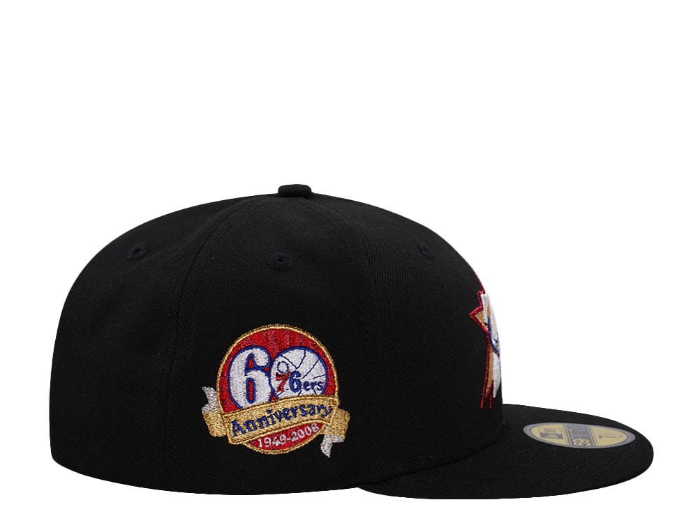 New Era Philadelphia 76ers 60th Anniversary Allen Iverson Black Prime Edition 59Fifty Fitted Cap