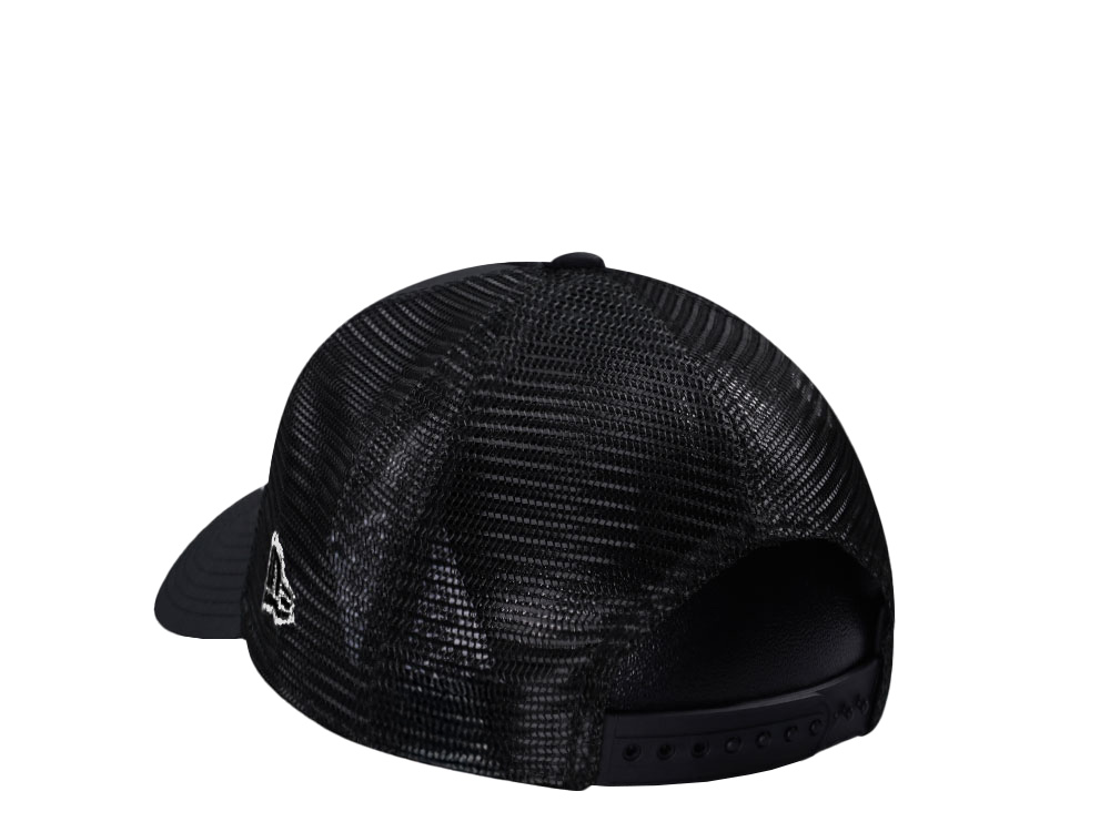New Era New York Yankees Script Black Prime Edition 9Forty A Frame Trucker Snapback Cap