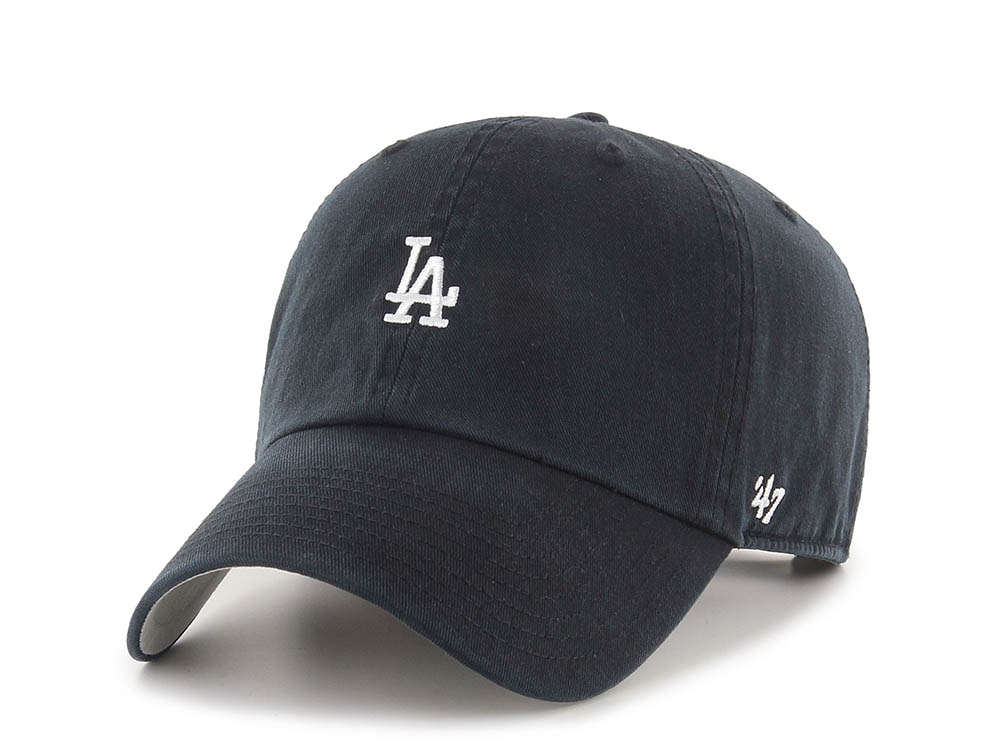 47 Brand Los Angeles Dodgers Base Runner Black Edition Clean Up Strapback Cap