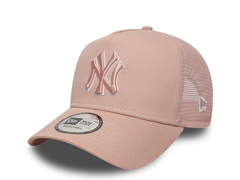 New Era New York Yankees Outline Pink 9Forty A Frame Trucker Snapback Cap