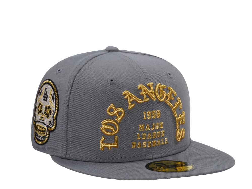 New Era Los Angeles Dodgers Gold Skull Gray Prime Edition 59Fifty Fitted Cap
