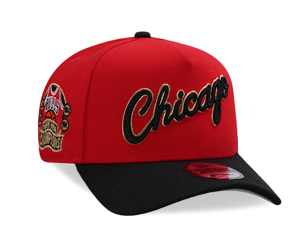 New Era Chicago Bulls Champions Red Two Tone Edition 9Forty A Frame Snapback Cap