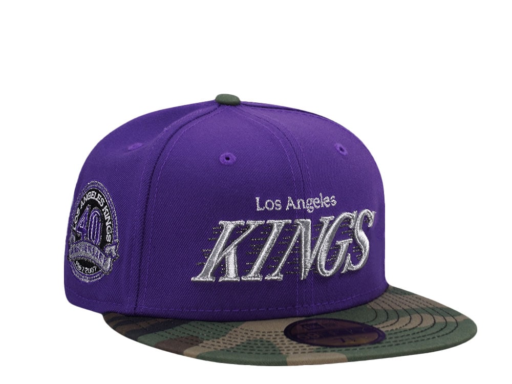 New Era Los Angeles Kings 40th Anniversary Purple Camo Two Tone Edition 59Fifty Fitted Cap
