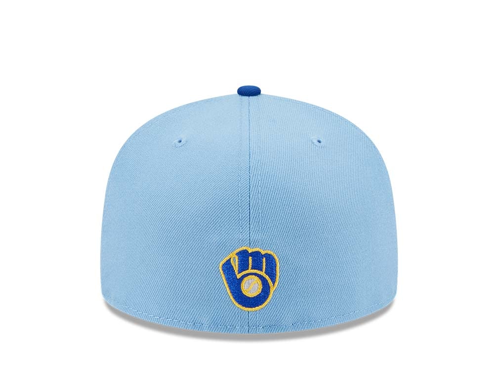 New Era Milwaukee Brewers Powder Blues Sky Throwback Edition 59Fifty Fitted Cap