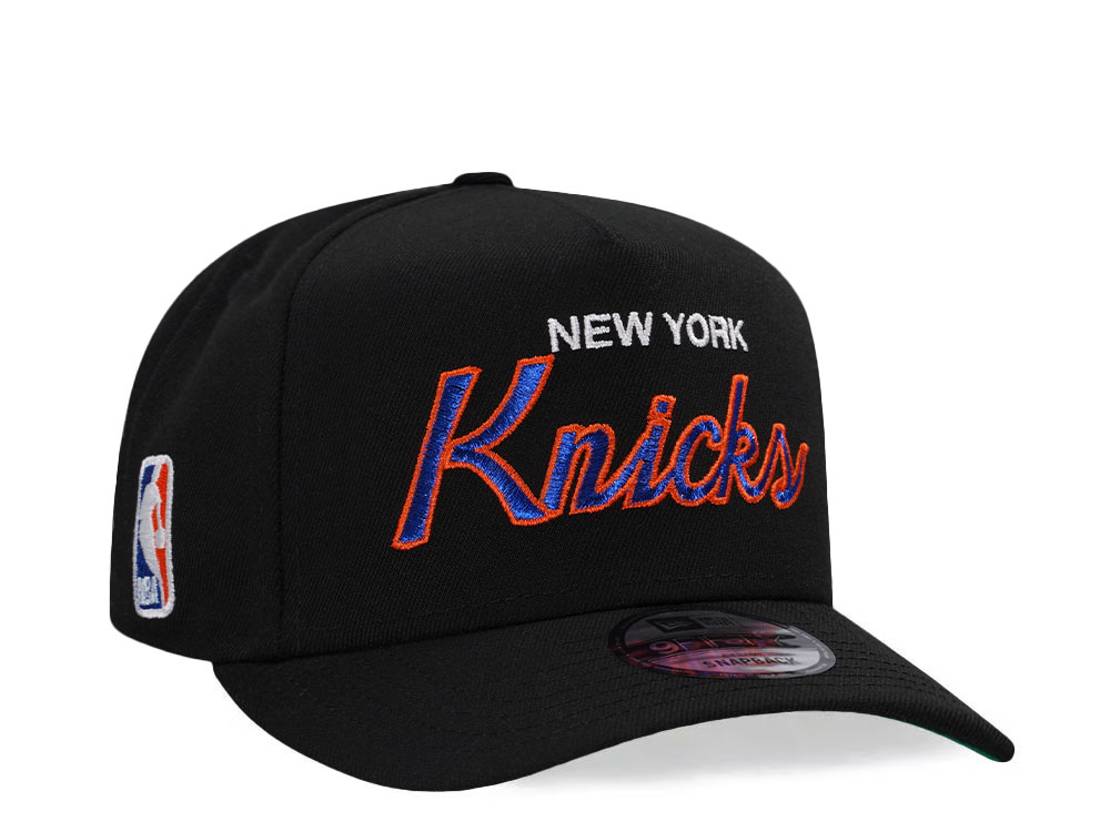 New Era New York Knicks Black Throwback Edition 9Fifty A Frame Snapback Cap