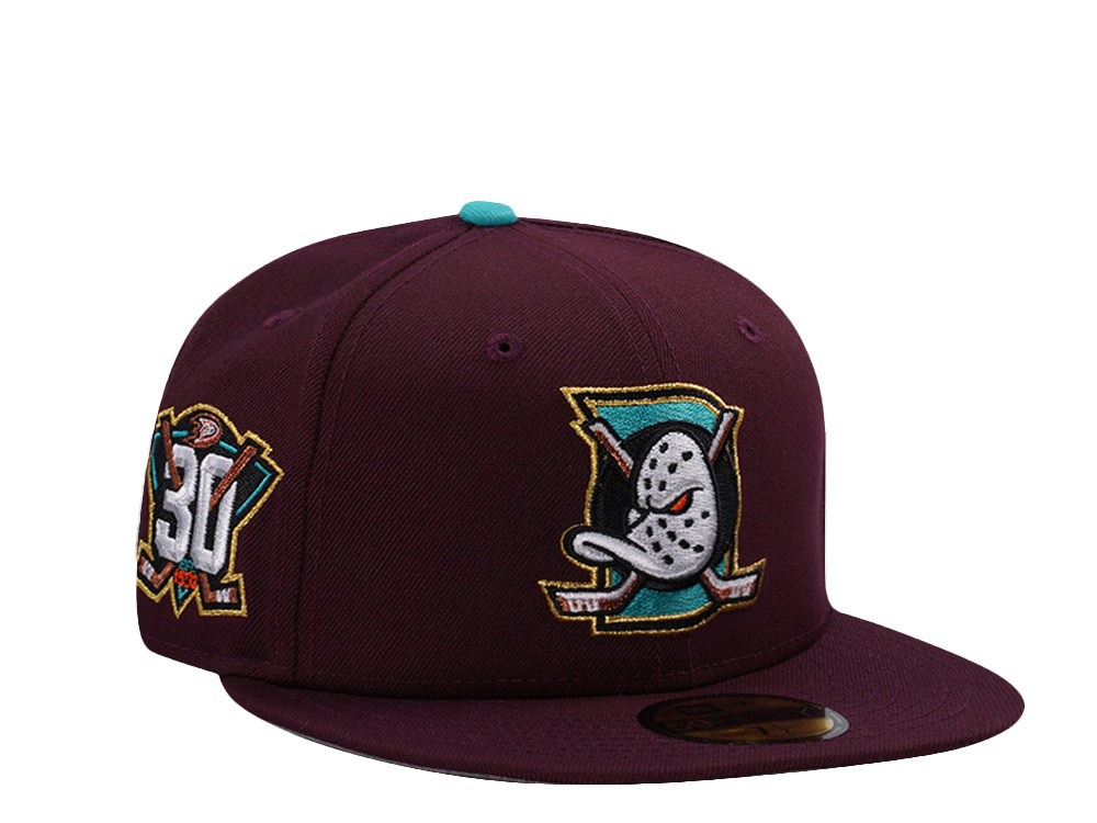 New Era Anaheim Ducks 30th Anniversary Maroon Prime Edition 59Fifty Fitted Cap