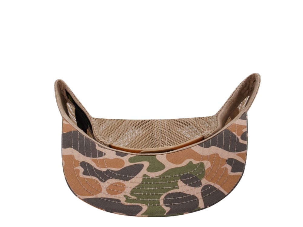 John Deere Square Patch Camo Khaki Trucker Snapback Cap