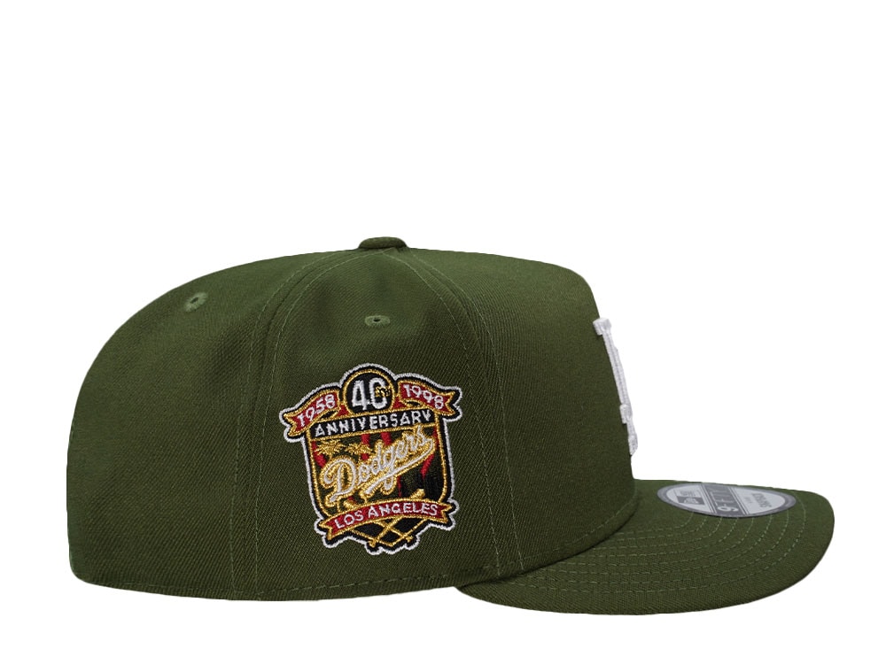 New Era Los Angeles Dodgers 40th Anniversary Rifle Green Edition 9Fifty A Frame Snapback Cap