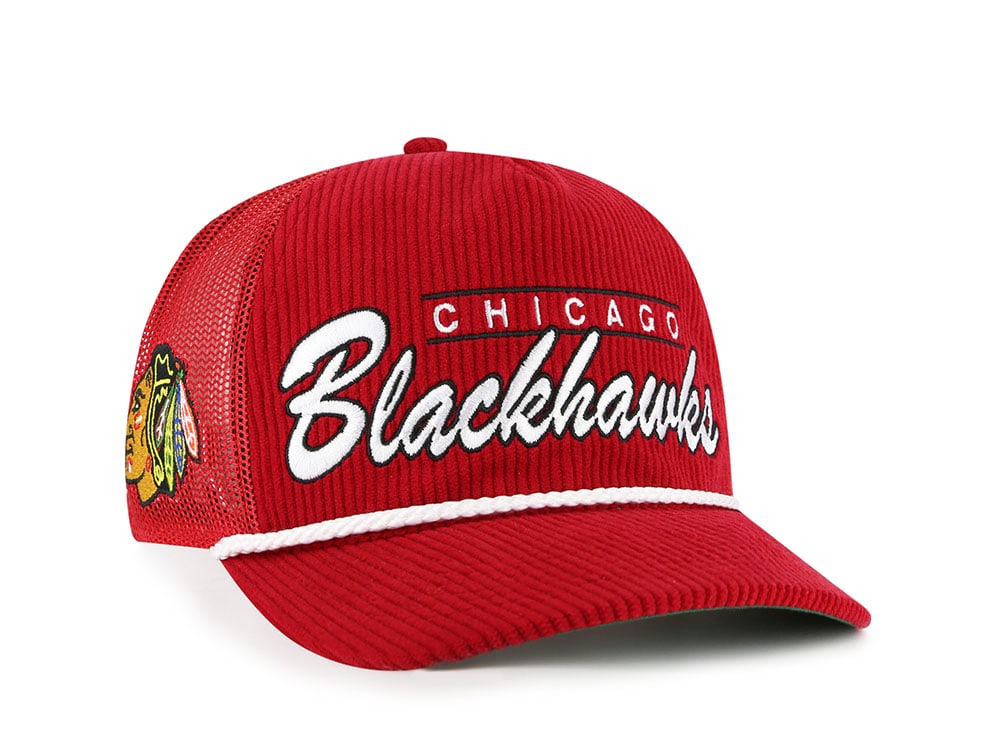 47Brand Chicago Blackhawks Red Double Header Edition Trucker Hitch Snapback Cap