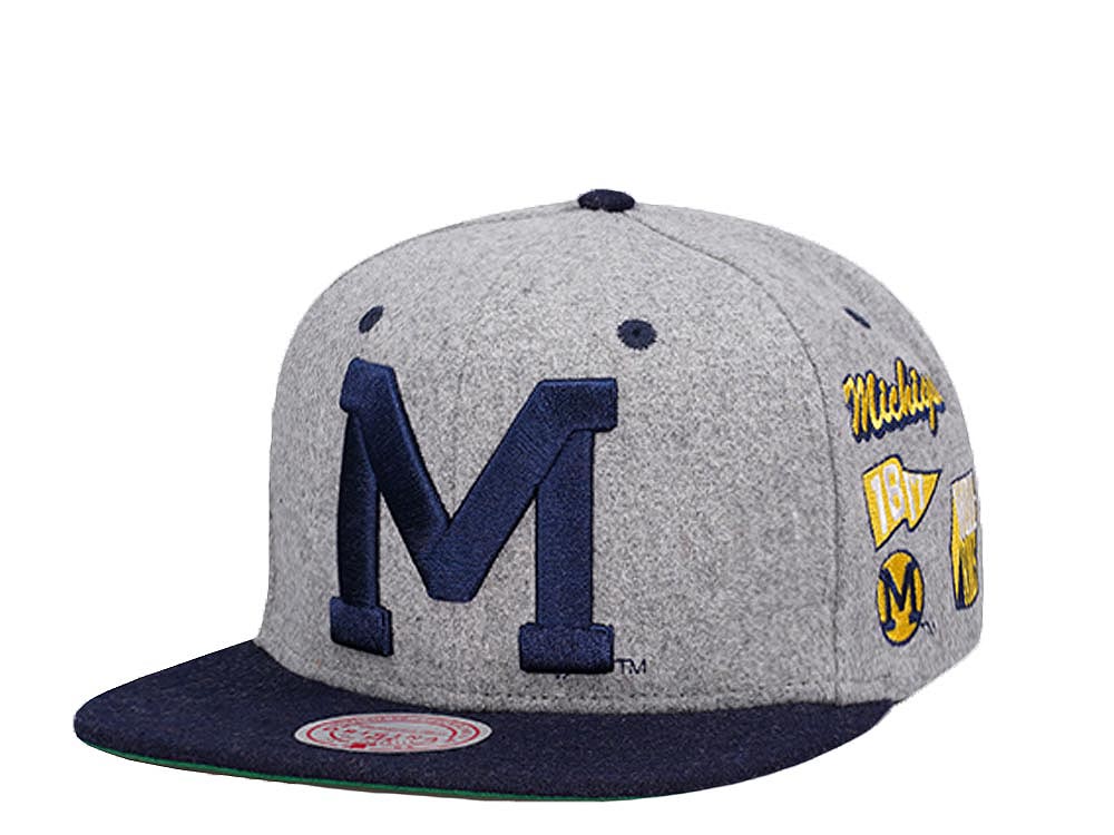 Mitchell & Ness University of Michigan NCAA Melton Patch Snapback Cap
